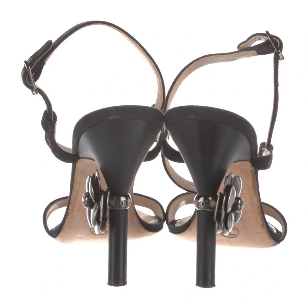 Chanel Ankle Strap Camellia Heels